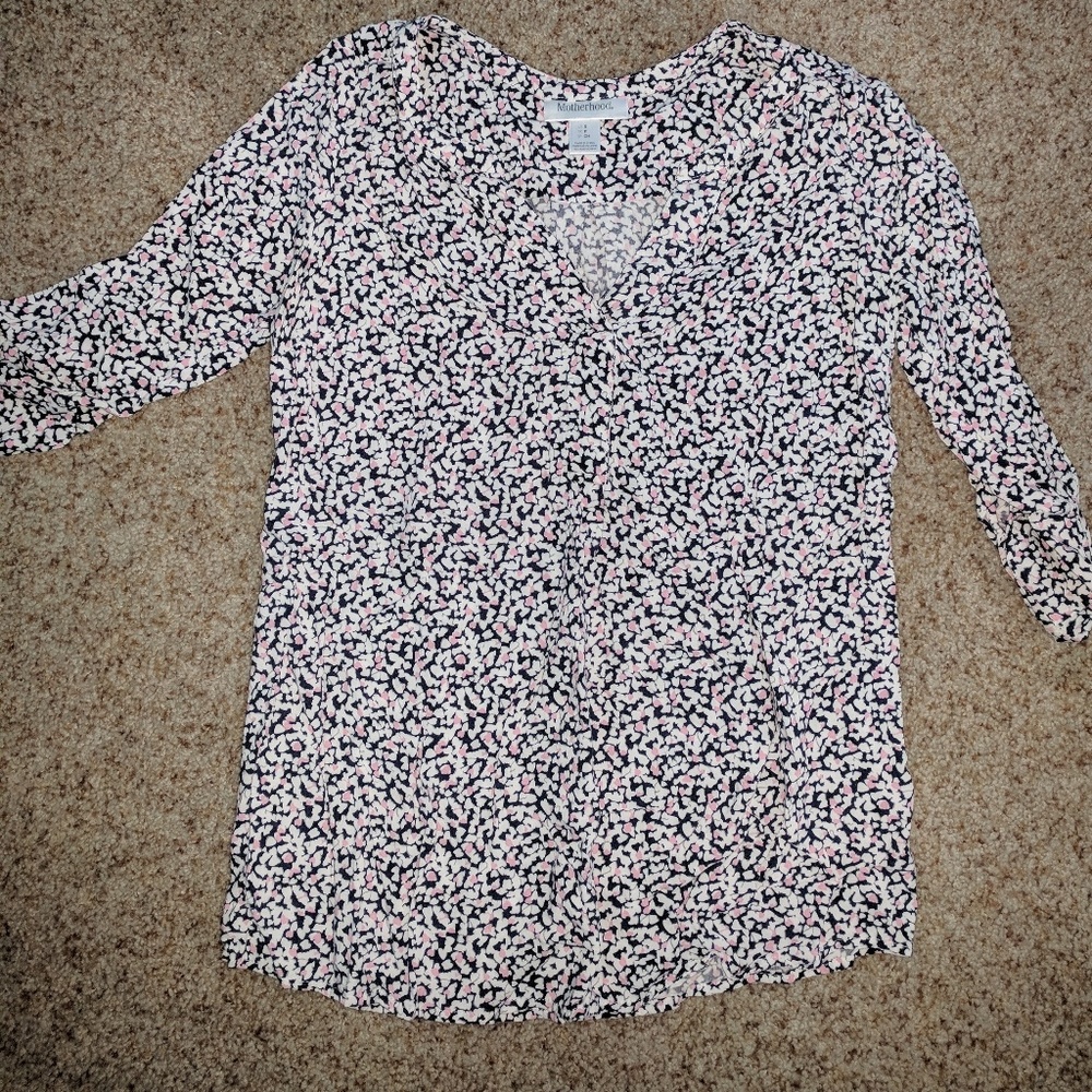Motherhood Blouse Blue Print S